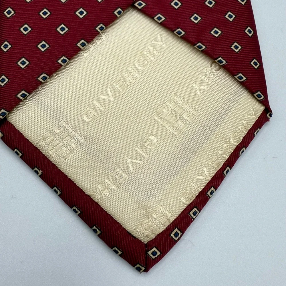 Givenchy Monsieur Burgundy Red Silk Print Necktie Men's‎ Dressy Italy Designer